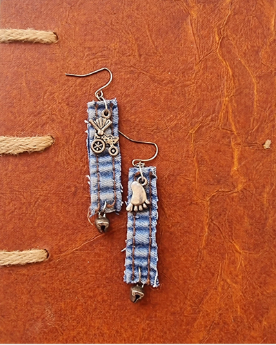 Denim Earrings