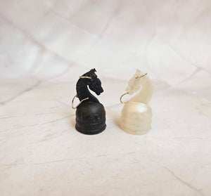 Chess Earrings - Horse Charm - Black & White - Game Changer!!