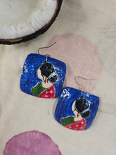 Load image into Gallery viewer, Hand Painted - Coconut Shell Earrings - Roja
